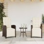 Garden chairs and table with cushions 3 pieces brown PE rattan by , Garden sets - Ref: Foro24-365202, Price: 334,02 €, Discou...