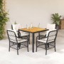 5-teiliges Gartenmöbel-Set mit Kissen synthetisches Rattan schwarz von , Gartensets - Ref: Foro24-3212037, Preis: 558,99 €, R...