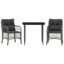 Garden chairs and table with cushions 3 pieces gray PE rattan by , Garden sets - Ref: Foro24-3212124, Price: 296,06 €, Discou...