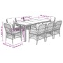 Set comedor jardín 9 pzas y cojines ratán sintético gris de , Conjuntos de jardín - Ref: Foro24-3212035, Precio: 955,25 €, De...