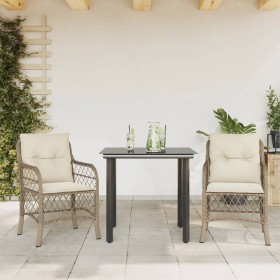 Garden set 3 pieces synthetic rattan chairs and table with beige cushion by , Garden sets - Ref: Foro24-3212145, Price: 329,9...