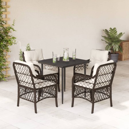 5-piece garden dining set with brown synthetic rattan cushions by , Garden sets - Ref: Foro24-3212111, Price: 491,19 €, Disco...