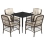 5-piece garden dining set with brown synthetic rattan cushions by , Garden sets - Ref: Foro24-3212111, Price: 491,19 €, Disco...