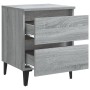 Mesita de noche con patas de metal gris Sonoma 40x35x50 cm de vidaXL, Mesitas de noche - Ref: Foro24-813130, Precio: 67,35 €,...