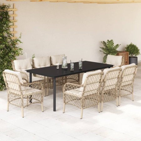 9-piece garden dining set with beige synthetic rattan cushions by , Garden sets - Ref: Foro24-3212151, Price: 1,00 €, Discoun...