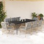 Set comedor de jardín 9 pzas con cojines ratán sintético beige de , Conjuntos de jardín - Ref: Foro24-3212158, Precio: 983,50...