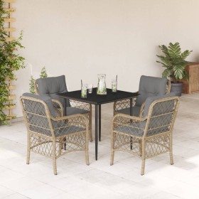 5-piece garden dining set with beige synthetic rattan cushions by , Garden sets - Ref: Foro24-3212153, Price: 494,15 €, Disco...