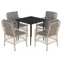 Set comedor de jardín 5 pzas con cojines ratán sintético beige de , Conjuntos de jardín - Ref: Foro24-3212153, Precio: 494,15...