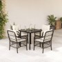 5-piece garden dining set with brown synthetic rattan cushions by , Garden sets - Ref: Foro24-3212118, Price: 456,65 €, Disco...