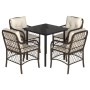 5-piece garden dining set with brown synthetic rattan cushions by , Garden sets - Ref: Foro24-3212118, Price: 456,65 €, Disco...