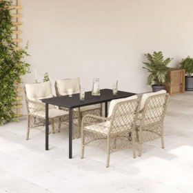 5-teiliges Garten-Esszimmer-Set mit Kissen synthetisches Rattan beige von , Gartensets - Ref: Foro24-3212147, Preis: 641,99 €...