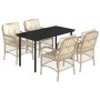 Set comedor de jardín 5 pzas con cojines ratán sintético beige de , Conjuntos de jardín - Ref: Foro24-3212147, Precio: 643,04...