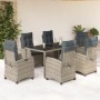 Garden dining set 7 pieces and gray synthetic rattan cushions by , Garden sets - Ref: Foro24-3212648, Price: 1,00 €, Discount: %