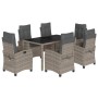 Garden dining set 7 pieces and gray synthetic rattan cushions by , Garden sets - Ref: Foro24-3212648, Price: 1,00 €, Discount: %