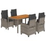 5-piece garden dining set with gray synthetic rattan cushions by , Garden sets - Ref: Foro24-3212674, Price: 750,08 €, Discou...