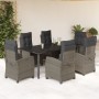 Garden dining set 7 pieces and gray synthetic rattan cushions by , Garden sets - Ref: Foro24-3212799, Price: 1,00 €, Discount: %