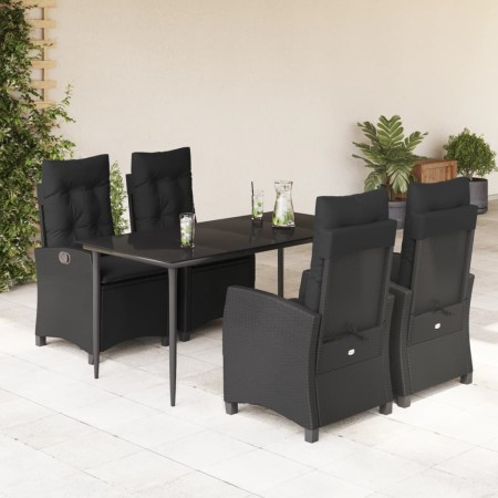 Set de muebles jardín 5 pzas con cojines ratán sintético negro de , Conjuntos de jardín - Ref: Foro24-3212746, Precio: 641,70...