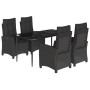 Set de muebles jardín 5 pzas con cojines ratán sintético negro de , Conjuntos de jardín - Ref: Foro24-3212746, Precio: 641,70...