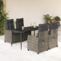 5-teiliges Garten-Esszimmerset mit synthetischen Rattankissen grau von , Gartensets - Ref: Foro24-3212786, Preis: 733,89 €, R...