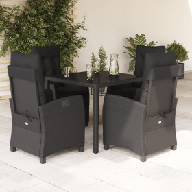 5-teiliges Gartenmöbel-Set mit Kissen synthetisches Rattan schwarz von , Gartensets - Ref: Foro24-3212636, Preis: 577,99 €, R...