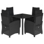 5-piece garden furniture set with black synthetic rattan cushions by , Garden sets - Ref: Foro24-3212636, Price: 579,08 €, Di...