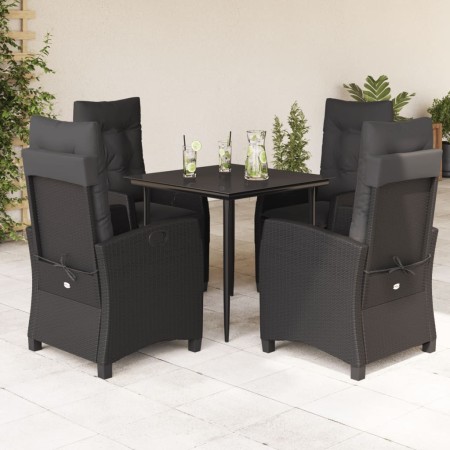 Set de muebles jardín 5 pzas con cojines ratán sintético negro de , Conjuntos de jardín - Ref: Foro24-3212744, Precio: 654,54...