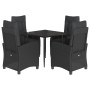 Set de muebles jardín 5 pzas con cojines ratán sintético negro de , Conjuntos de jardín - Ref: Foro24-3212744, Precio: 654,99...