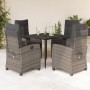 5-teiliges Garten-Esszimmerset mit synthetischen Rattankissen grau von , Gartensets - Ref: Foro24-3212784, Preis: 672,99 €, R...