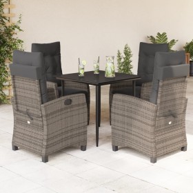 Set comedor de jardín 5 piezas con cojines ratán sintético gris de , Conjuntos de jardín - Ref: Foro24-3212784, Precio: 672,9...