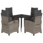 5-piece garden dining set with gray synthetic rattan cushions by , Garden sets - Ref: Foro24-3212784, Price: 686,84 €, Discou...