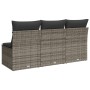 3-seater garden sofa with grey synthetic rattan cushions by , Outdoor sofas - Ref: Foro24-366139, Price: 163,37 €, Discount: %