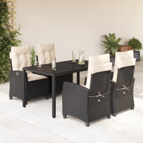 5-teiliges Gartenmöbel-Set mit Kissen synthetisches Rattan schwarz von , Gartensets - Ref: Foro24-3212629, Preis: 648,87 €, R...