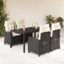 5-piece garden furniture set with black synthetic rattan cushions by , Garden sets - Ref: Foro24-3212629, Price: 648,14 €, Di...