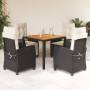 5-piece garden furniture set with black synthetic rattan cushions by , Garden sets - Ref: Foro24-3212655, Price: 601,53 €, Di...