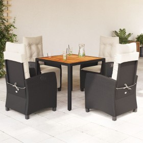 5-teiliges Gartenmöbel-Set mit Kissen synthetisches Rattan schwarz von , Gartensets - Ref: Foro24-3212655, Preis: 601,53 €, R...