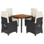 Set de muebles jardín 5 pzas con cojines ratán sintético negro de , Conjuntos de jardín - Ref: Foro24-3212655, Precio: 601,53...