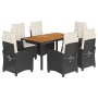 Set de comedor de jardín 7 pzas y cojines ratán sintético negro de , Conjuntos de jardín - Ref: Foro24-3212657, Precio: 875,8...