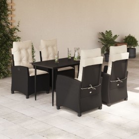 5-teiliges Gartenmöbel-Set mit Kissen synthetisches Rattan schwarz von , Gartensets - Ref: Foro24-3212725, Preis: 601,99 €, R...