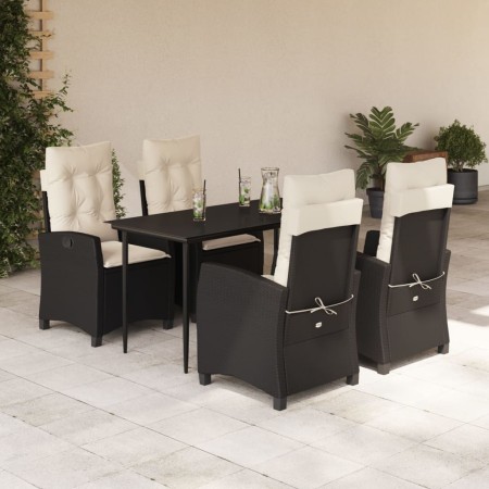 5-teiliges Gartenmöbel-Set mit Kissen synthetisches Rattan schwarz von , Gartensets - Ref: Foro24-3212725, Preis: 602,12 €, R...