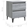 Mesita de noche con patas de metal gris Sonoma 40x35x50 cm de vidaXL, Mesitas de noche - Ref: Foro24-813130, Precio: 67,35 €,...