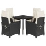 Set de muebles jardín 5 pzas con cojines ratán sintético negro de , Conjuntos de jardín - Ref: Foro24-3212733, Precio: 542,99...