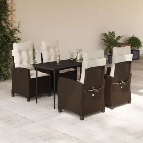 5-piece garden dining set with brown synthetic rattan cushions by , Garden sets - Ref: Foro24-3212765, Price: 641,20 €, Disco...