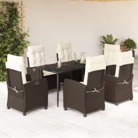 7-piece garden dining set with brown synthetic rattan cushions by , Garden sets - Ref: Foro24-3212767, Price: 907,57 €, Disco...