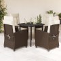 Set comedor de jardín 5 piezas y cojines ratán sintético marrón de , Conjuntos de jardín - Ref: Foro24-3212773, Precio: 590,2...