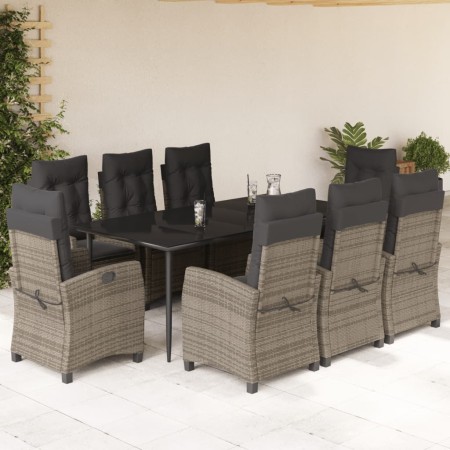 Set comedor jardín 9 pzas y cojines ratán sintético gris de , Conjuntos de jardín - Ref: Foro24-3212790, Precio: 1,00 €, Desc...