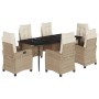 Set comedor de jardín 7 pzas con cojines ratán sintético beige de , Conjuntos de jardín - Ref: Foro24-3212809, Precio: 1,00 €...