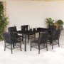 7-teiliges Garten-Esszimmerset und Kissen synthetisches Rattan schwarz von , Gartensets - Ref: Foro24-3212028, Preis: 834,60 ...