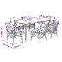 Set de comedor de jardín 7 pzas y cojines ratán sintético negro de , Conjuntos de jardín - Ref: Foro24-3212028, Precio: 853,4...