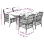 Set comedor de jardín 5 piezas con cojines ratán sintético gris de , Conjuntos de jardín - Ref: Foro24-3212126, Precio: 524,5...