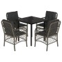 5-piece garden dining set with gray synthetic rattan cushions by , Garden sets - Ref: Foro24-3212132, Price: 458,42 €, Discou...